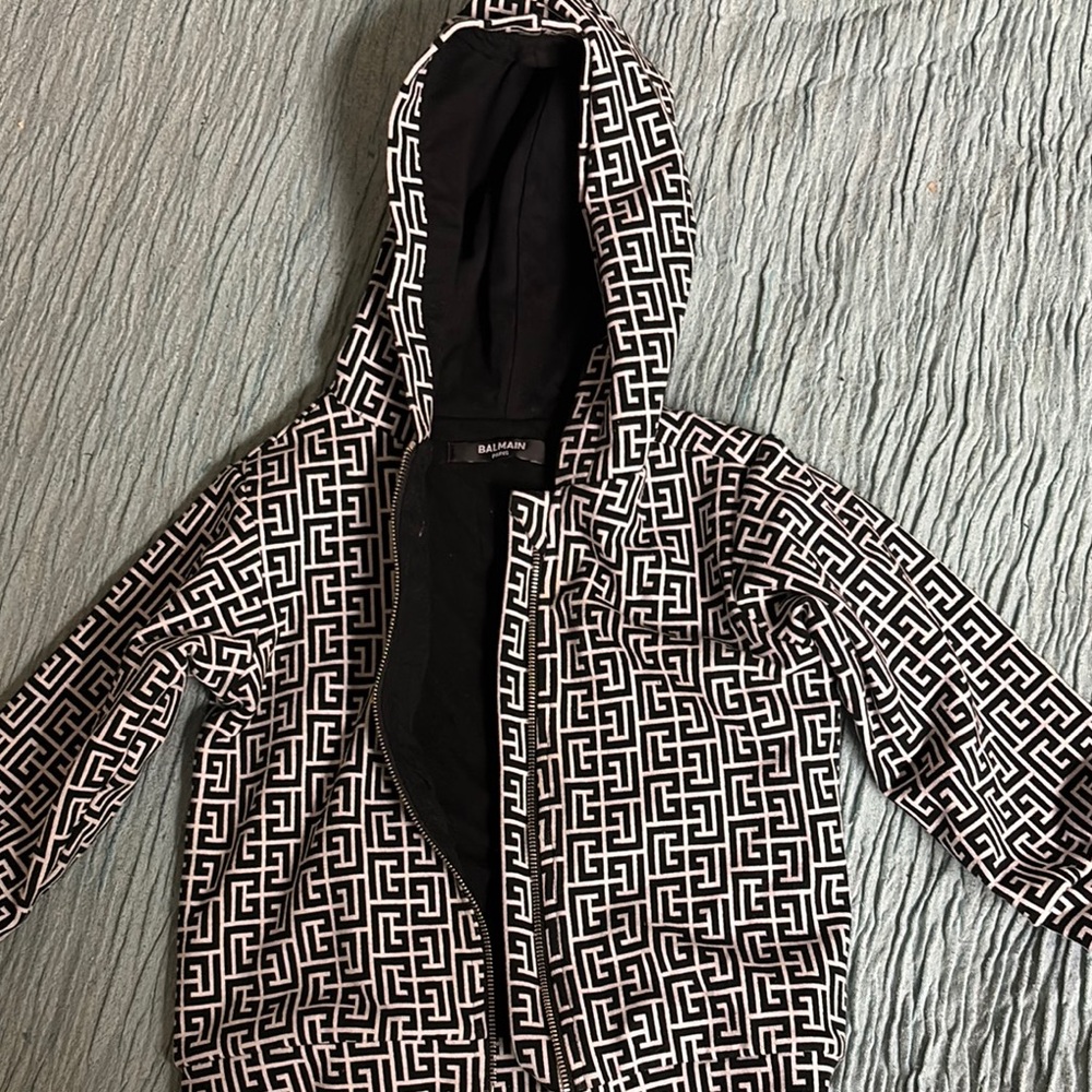 Balmain Black and White Puffer Jacket